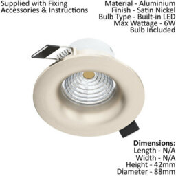 2-Pack Satin Nickel Led Downlights For Wall And Ceiling - Modern 6W Spotlight - thumbnail 2
