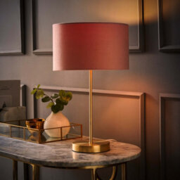 Valuelights Charles Gold Table Lamp With Blush Velvet Shade - thumbnail 5