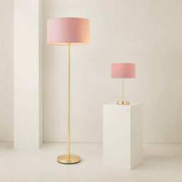 Valuelights Charles Gold Table Lamp With Blush Velvet Shade - thumbnail 7