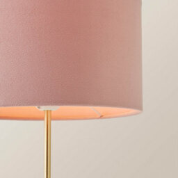Valuelights Charles Gold Table Lamp With Blush Velvet Shade - thumbnail 3