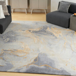 Grey Gold Wool Luxurious ,abstract Optical/ (3D) Modern Rug For Living Room And Bedroom-168Cm X 226Cm - thumbnail 4