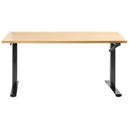 Beliani Manual Adjustable Standing Desk Destines Black/ Light Brown 160 Cm 72 Cm - thumbnail 4