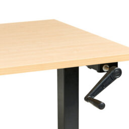 Beliani Manual Adjustable Standing Desk Destines Black/ Light Brown 160 Cm 72 Cm - thumbnail 5