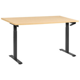 Beliani Manual Adjustable Standing Desk Destines 160 Cm 72 Cm Black/ Light Brown