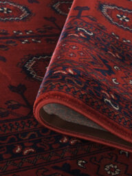 Yasmin Traditional Bukhara Indoor Area Rug Classic Oriental Style Red 200X290 Cm - thumbnail 3