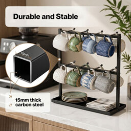 Levede Mug Holder Stand Countertop Coffee Cup Rack Storage Organiser 16 Hooks - thumbnail 5