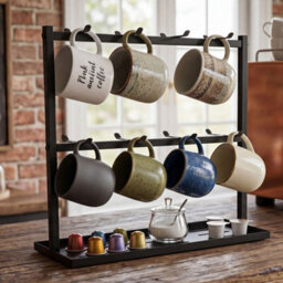 Levede Mug Holder Stand Countertop Coffee Cup Rack Storage Organiser 16 Hooks - thumbnail 1