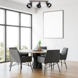 Milagro Oval Contemporary Ceiling Lamp Hand Made From Quality Black Metal And Fsc Accredited Wood Holds 3Xe27 Bulbs - thumbnail 2
