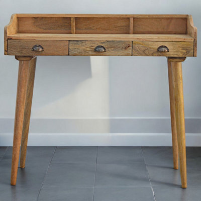 Artisan Furniture Solid Wood Gallery Back Shell Writing Desk - image 1