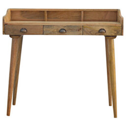 Artisan Furniture Solid Wood Gallery Back Shell Writing Desk - thumbnail 2