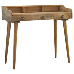 Artisan Furniture Solid Wood Gallery Back Shell Writing Desk - thumbnail 3