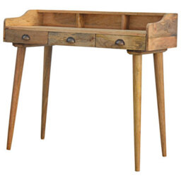 Artisan Furniture Solid Wood Gallery Back Shell Writing Desk - thumbnail 4