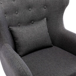 More4Homes Winslow Wing Back Occasional Bedroom Living Room Button Back Linen Fabric Accent Chair Armchair (Grey) - thumbnail 5