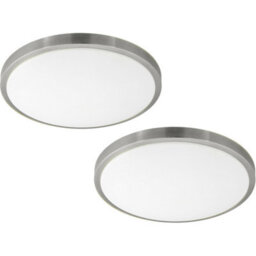 Modern 2 Pack Led Ceiling Light With White Shade And Satin Nickel Finish