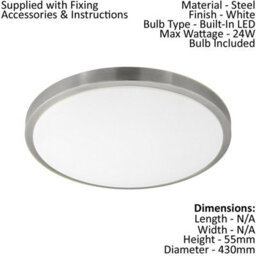Modern 2 Pack Led Ceiling Light With White Shade And Satin Nickel Finish - thumbnail 2