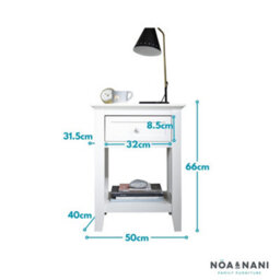 Nöa & Nani Noa & Nani Bedside Table With Drawer In Classic White Torsby - thumbnail 3