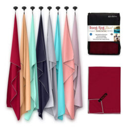 Snug Rug Microfibre Beach Towel Super Absorbent Quick Drying Lightweight Large 80 X 160Cm - Jester Red - thumbnail 5