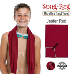 Snug Rug Microfibre Beach Towel Super Absorbent Quick Drying Lightweight Large 80 X 160Cm - Jester Red - thumbnail 7