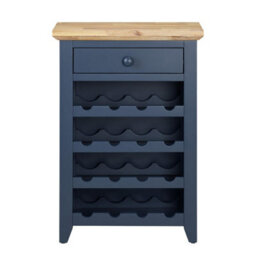Statement Furniture Florence Wine Rack With Drawer - Navy Blue - thumbnail 1