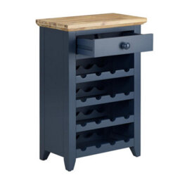 Statement Furniture Florence Wine Rack With Drawer - Navy Blue - thumbnail 4