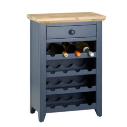 Statement Furniture Florence Wine Rack With Drawer - Navy Blue - thumbnail 3