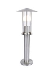 GoodHome Chignik Lantern Matt Stainless Steel Mains-Powered Outdoor Post Light (H)500mm - thumbnail 4