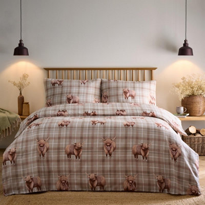 Portfolio Home Highland Cow Natural Duvet Cover Set King Bedding Set - image 1