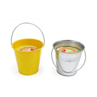 Citronella Bucket Candle Outdoor Garden Candle In Metal Bucket