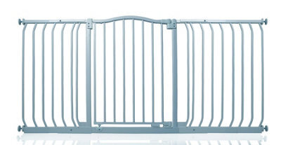 Safetots Curved Top Safety Gate, 152Cm - 161Cm, Matt Grey, Pressure Fit Stair Gate - image 1