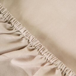 Ohs Plain Dyed Fitted Bed Sheets Non-Iron, Natural - Double - thumbnail 2