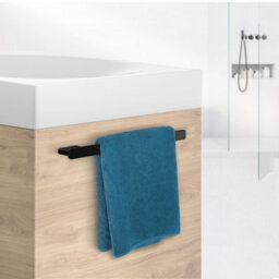 "Smedbo Matt Black Cabinet Towel Bar 35Cm/13.7"" Concealed Screws Cupboard Mounted Bathroom Towel Rail" - thumbnail 3