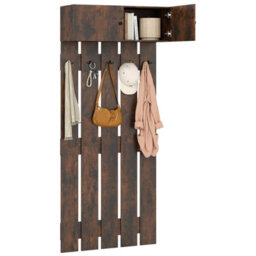 Gainoom Entryway Wall Brown Coat Rack Wall Mounted Coat Clothes Rack - thumbnail 1