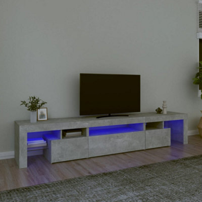Berkfield Tv Cabinet With Led Lights Concrete Grey 215X36.5X40 Cm - image 1