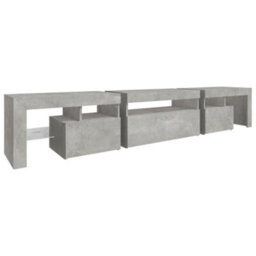 Berkfield Tv Cabinet With Led Lights Concrete Grey 215X36.5X40 Cm - thumbnail 8