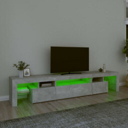 Berkfield Tv Cabinet With Led Lights Concrete Grey 215X36.5X40 Cm - thumbnail 4