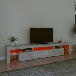 Berkfield Tv Cabinet With Led Lights Concrete Grey 215X36.5X40 Cm - thumbnail 5