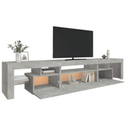 Berkfield Tv Cabinet With Led Lights Concrete Grey 215X36.5X40 Cm - thumbnail 6