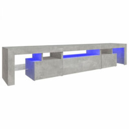 Berkfield Tv Cabinet With Led Lights Concrete Grey 215X36.5X40 Cm - thumbnail 2