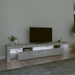 Berkfield Tv Cabinet With Led Lights Concrete Grey 215X36.5X40 Cm - thumbnail 3