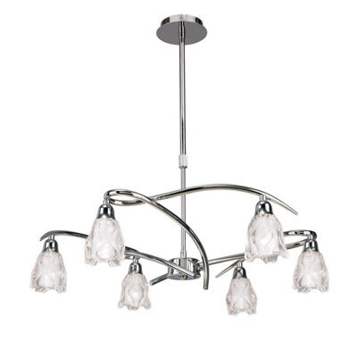 Luminosa Lighting Luminosa Amel Telescopic Convertible To Semi Flush 6 Light L1/sgu10, Polished Chrome - image 1