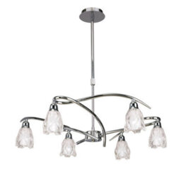 Luminosa Lighting Luminosa Amel Telescopic Convertible To Semi Flush 6 Light L1/sgu10, Polished Chrome - thumbnail 1