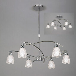 Luminosa Lighting Luminosa Amel Telescopic Convertible To Semi Flush 6 Light L1/sgu10, Polished Chrome - thumbnail 2