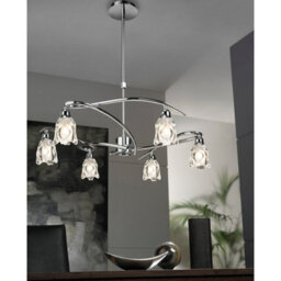 Luminosa Lighting Luminosa Amel Telescopic Convertible To Semi Flush 6 Light L1/sgu10, Polished Chrome - thumbnail 3
