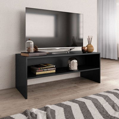 Berkfield Tv Cabinet Black 100X40X40 Cm Engineered Wood - image 1