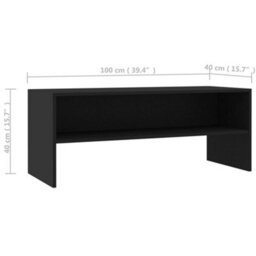 Berkfield Tv Cabinet Black 100X40X40 Cm Engineered Wood - thumbnail 6