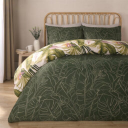 OHS Tropical Duvet Cover Set Reversible Bedding Quilt Pillowcases, Green - King - thumbnail 4