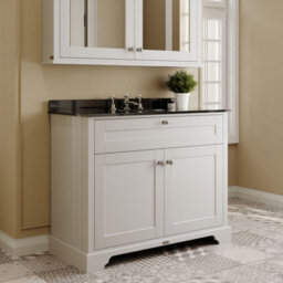 Hudson Reed Floor Standing 2 Door Traditional Vanity Unit With 3 Tap Hole Black Marble Top & Basin, Timeless Sand, 1020 X 470 mm - thumbnail 4