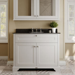 Hudson Reed Floor Standing 2 Door Traditional Vanity Unit With 3 Tap Hole Black Marble Top & Basin, Timeless Sand, 1020 X 470 mm - thumbnail 2
