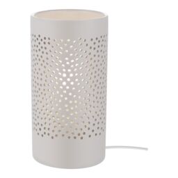 GoodHome Bozrah Cylinder Gloss Taupe Table Lamp - thumbnail 3