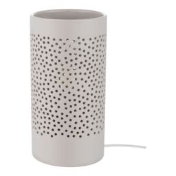 GoodHome Bozrah Cylinder Gloss Taupe Table Lamp - thumbnail 4